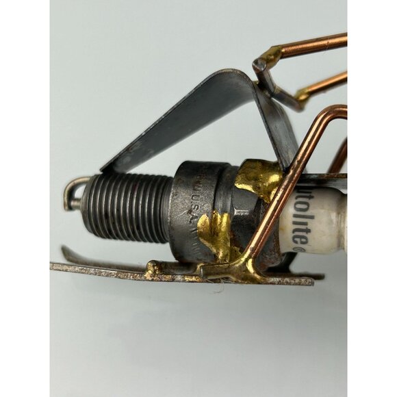 Snowmobile Rider Nuts & Bolts Metal Welded Figure Handmade Shelf Gift Winter - Picture 9 of 11